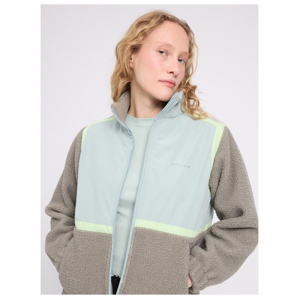 Mazine - Women's Material Mix Zip Jacket - Fleecetakki