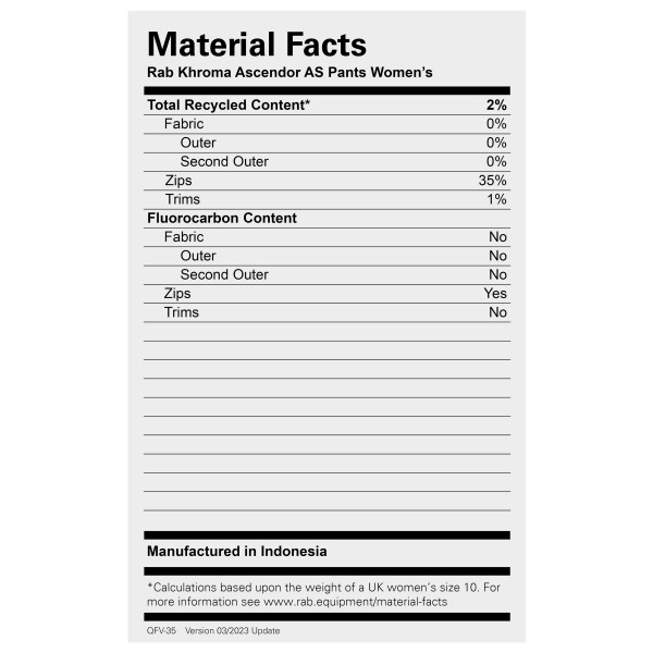 Rab - Women's Khroma Ascendor AS Pants - Skitourenhose