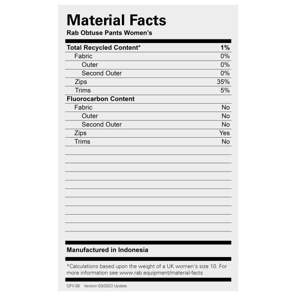 Rab - Women's Obtuse Pants - Climbing trousers