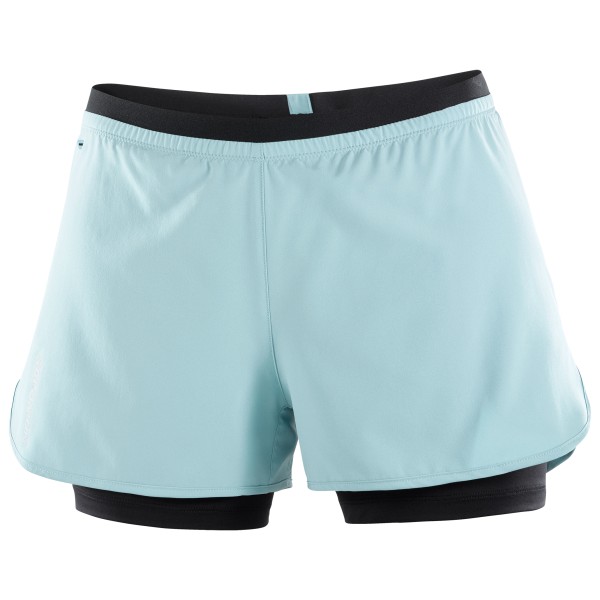Dames hardloopshort, 2-in-1 sportshort tennis gym fitness hardloopshort met 2 zakken zwarte damesshort, workout sportrok elastische tailleband