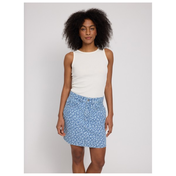 Mazine - Women's Printed Denim Mini Skirt - Jupe