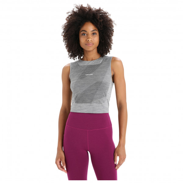 Icebreaker - Women's Zoneknit Cropped Bra-Tank Geodetic - Sports bra