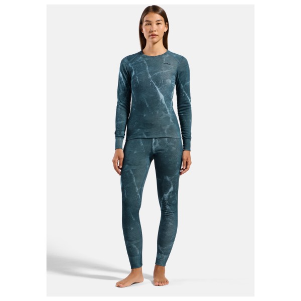 Odlo - Women's Active Warm X Frozen Lake Bl Top L/S - Ropa interior fibra sintética