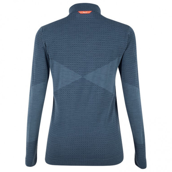 Salewa - Women's Zebru Medium Warm AMR Half Zip Tee - Underkläder merinoull