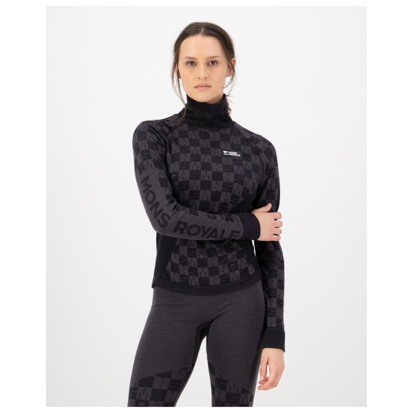 Mons Royale - Women's Ascender Merino Seamless Mock Neck L/S - Merinowollen ondergoed
