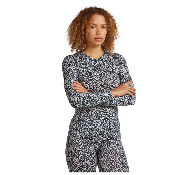 Icebreaker - Women's Merino 200 Oasis L/S Crewe Flock Forms - Merinowollen ondergoed