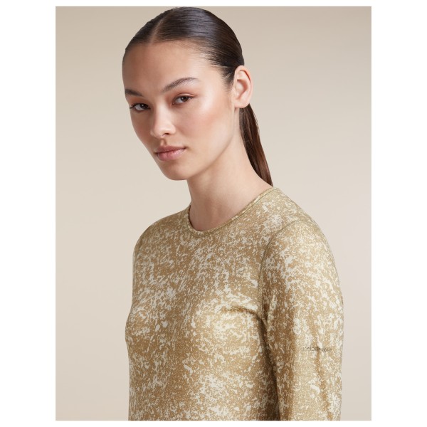 Icebreaker - Women's Merino 200 Oasis L/S Crewe Moss Bloom Aop - Merinowollen ondergoed