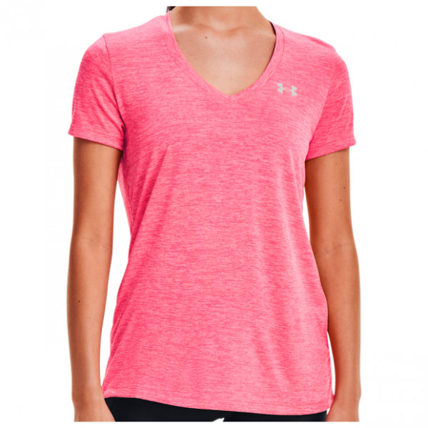 hot pink v neck t shirt women's