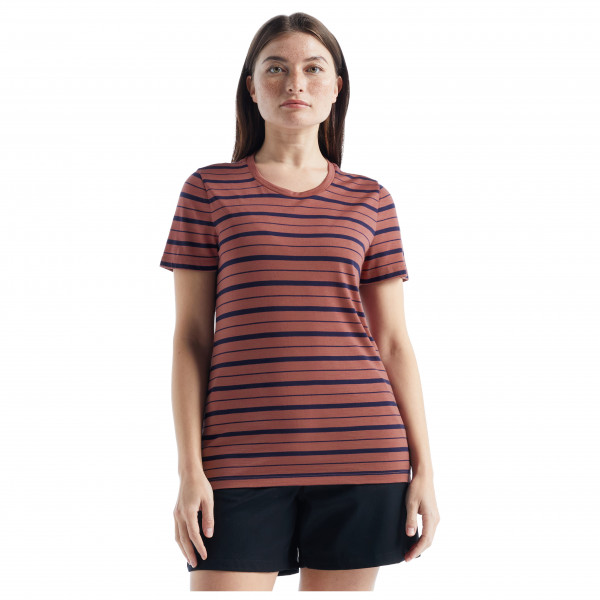 Icebreaker - Women's Wave S/S Tee Stripe - Merinoshirt