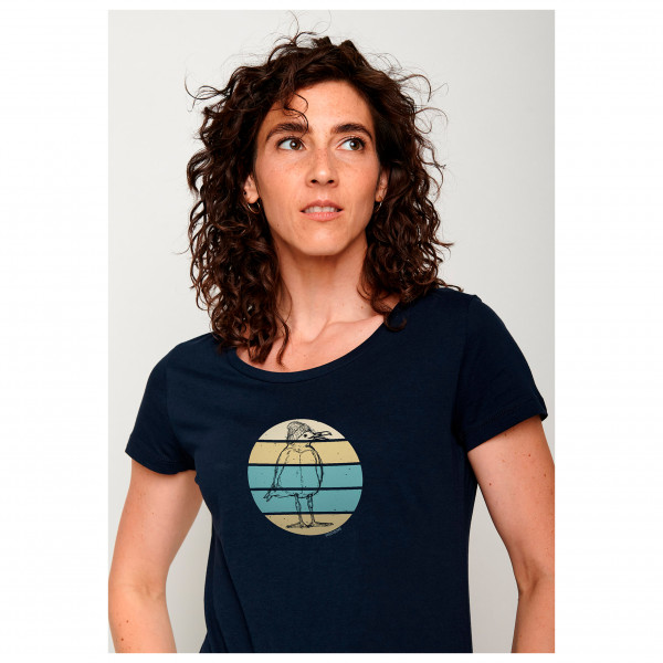 GreenBomb - Women's Animal Seagull Stripes Loves - Camiseta de manga corta