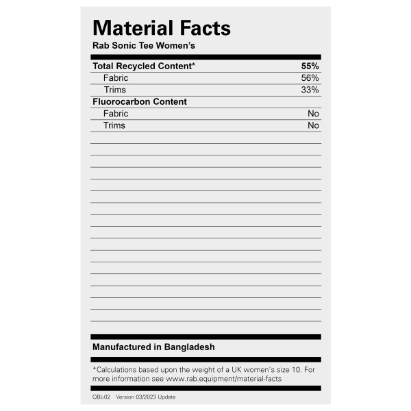 Rab - Women's Sonic Tee - Sport shirt