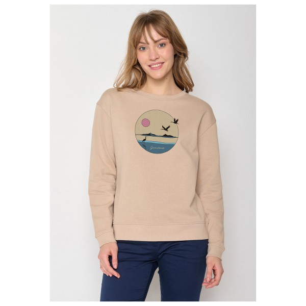 GreenBomb - Women's Nature Sun Cranes Canty Pullover Cotton - Trui