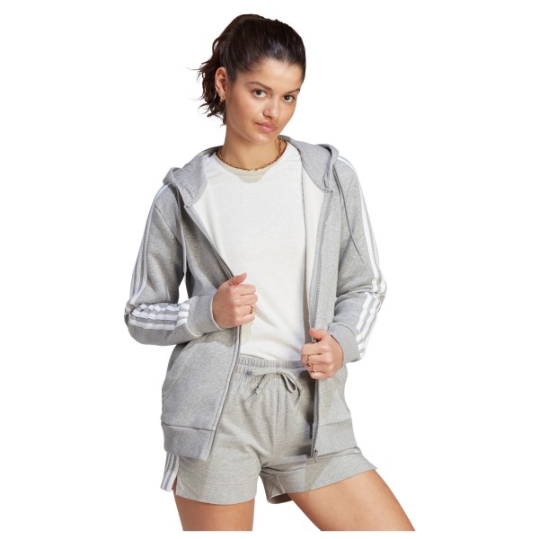 adidas - Women's 3-Stripes Fleece Full Zip Hoodie - Sudadera
