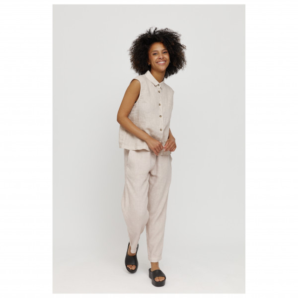 Mazine - Women's Sleeveless Linen Shirt - Blouse