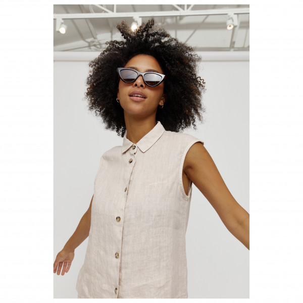 Mazine - Women's Sleeveless Linen Shirt - Blouse