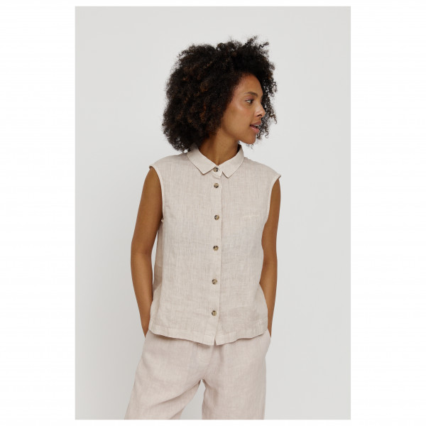 Mazine - Women's Sleeveless Linen Shirt - Blusar