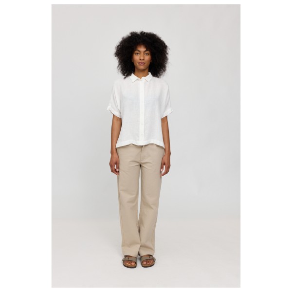 Mazine - Women's Short Sleeve Linen Shirt - Bluse