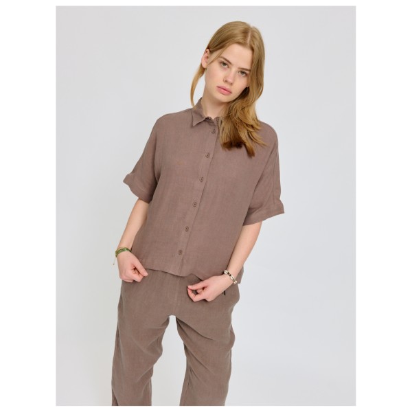Mazine - Women's Short Sleeve Linen Shirt - Bluse