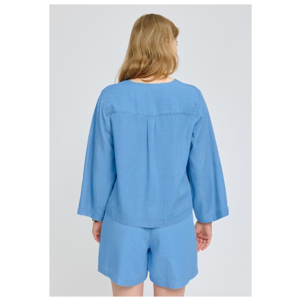 Mazine - Women's V-Neck Tencel Blouse - Blouse