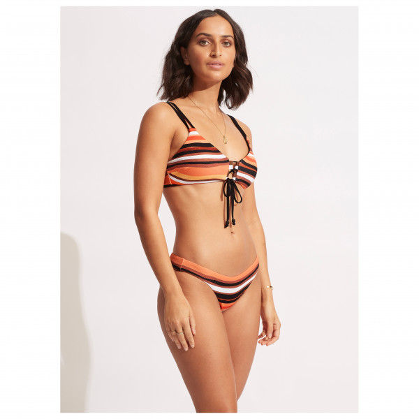 Seafolly - Women's Sun Stripe Reversible Bralette - Parte superior de bikini