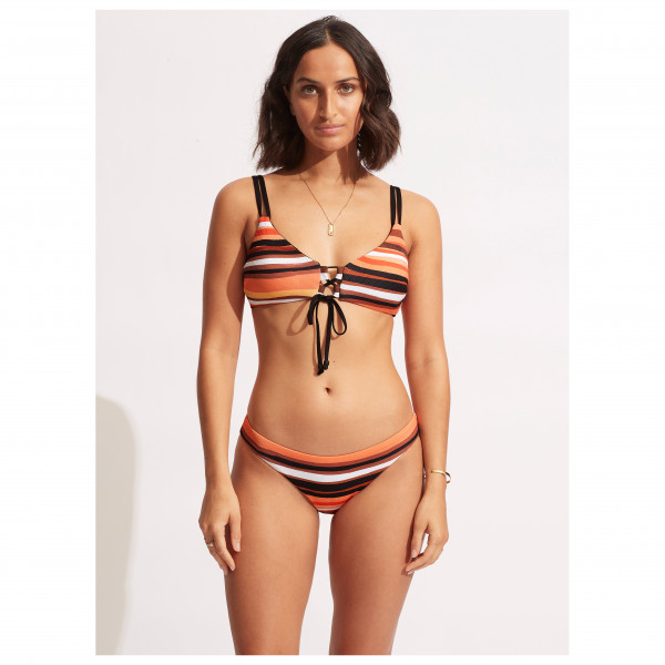 Seafolly - Women's Sun Stripe Reversible Bralette - Parte superior de bikini