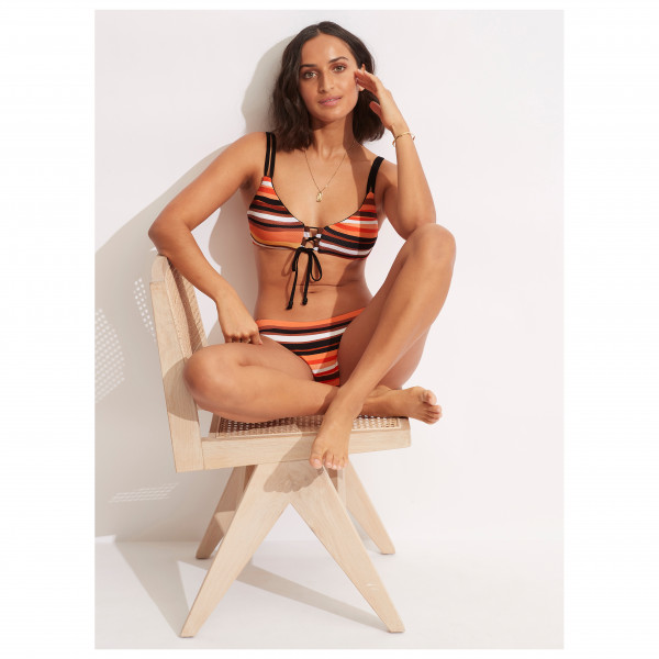 Seafolly - Women's Sun Stripe Reversible Bralette - Parte superior de bikini