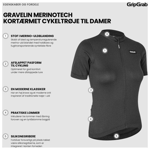 GripGrab - Women's EXPLR Merinotech Short Sleeve Jersey - Velotrikot