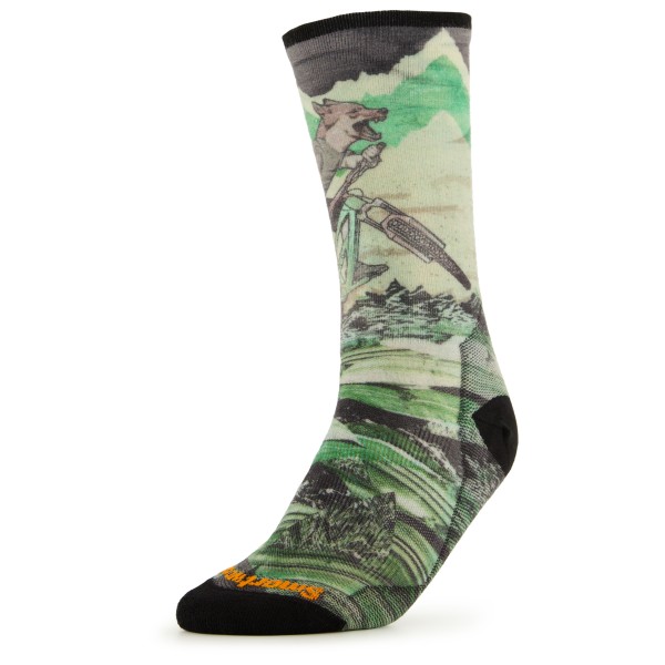 Smartwool - Bike Zero Cushion Wolf Print Crew Socks - Cykelstrumpor