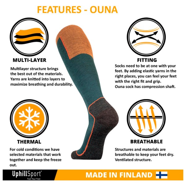 UphillSport - Ouna Alpine Ski 4-Layer Compression M5 with Merino - Skisokker