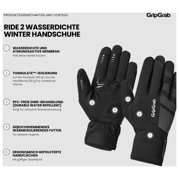 GripGrab - Ride 2 Waterproof Winter Gloves - Guanti