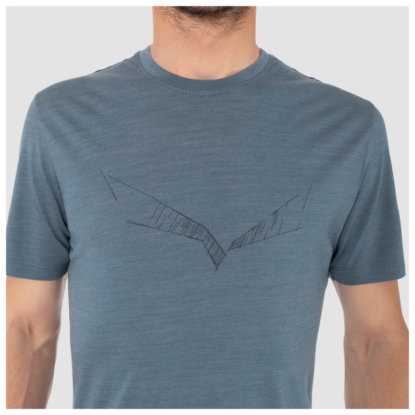 Salewa - Pure Eagle Sketch Merino T-Shirt - Merino shirt