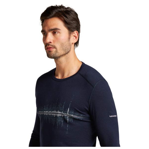 Icebreaker - Merino 200 Oasis L/S Crewe Snow Wave - Merino shirt