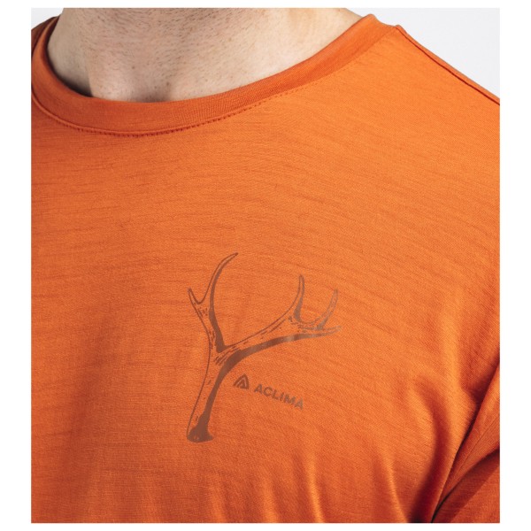 Aclima - Lightwool Tee Print Horn - Merinovillapaita