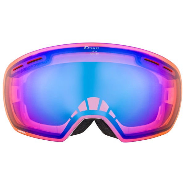 ALPINA GRANBY Q-LITE Skibril met spiegeleffect, contrastversterking met 100% uv-bescherming, voor volwassenen, matzwart, één maat