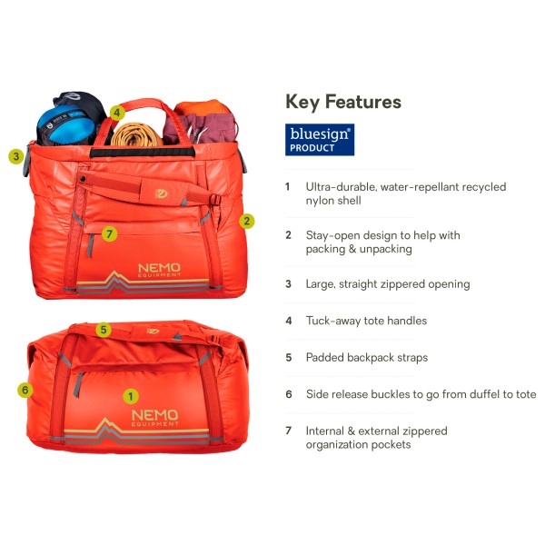 Nemo - Double Haul Convertible Duffel 70 - Reistas