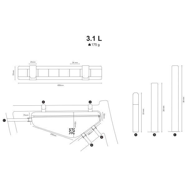 Stoic - LofsdalenSt. Bike Frame Bag M - Velotasche