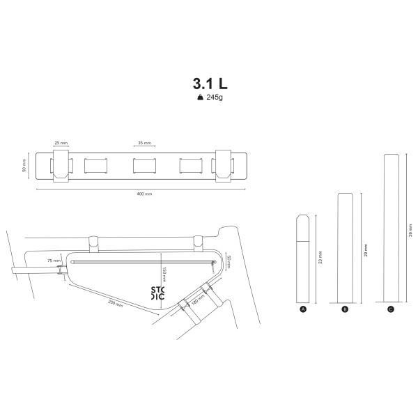 Stoic - LofsdalenSt. Bike Frame Bag Pro M - Velotasche