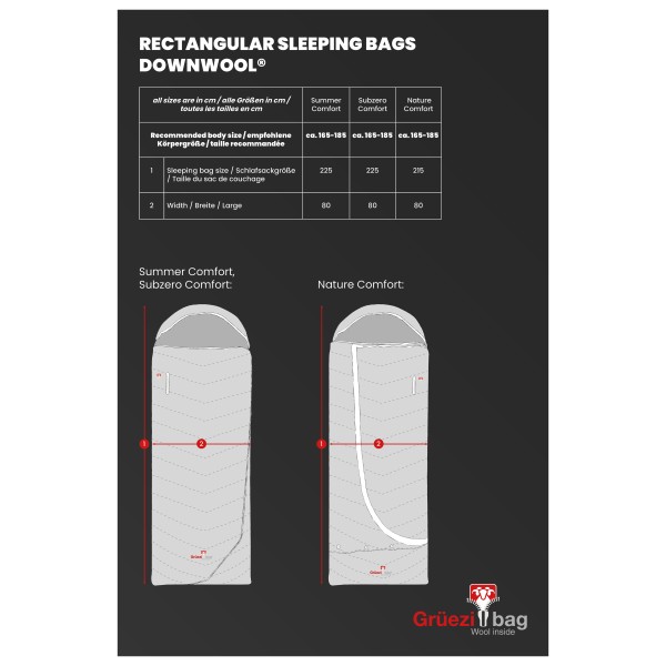 Grüezi Bag - Downwool Subzero Comfort 2.0 - Down sleeping bag