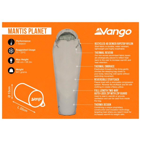 Vango - Mantis Planet - Sacco a pelo sintetico