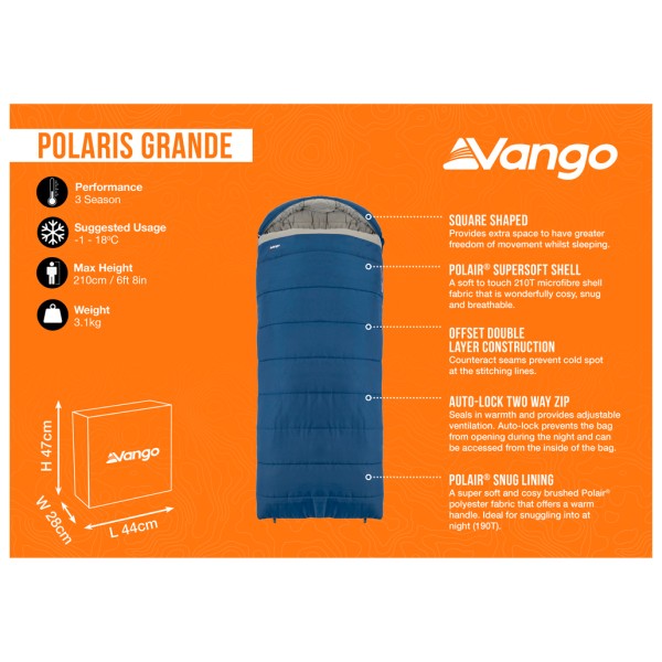 Vango - Polaris Grande - Sacco a pelo sintetico