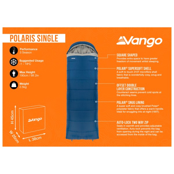 Vango - Polaris Single - Syntetisk fibersovepose