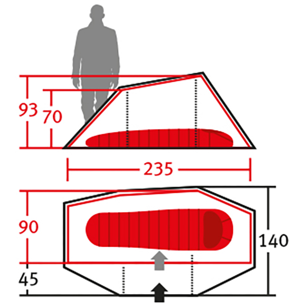 Wechsel - Aurora 1 - Tienda de campaña 1 persona