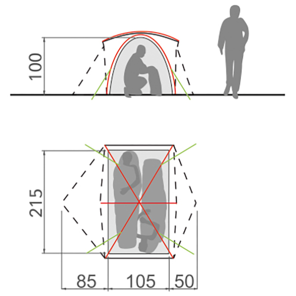 Vaude - Lizard Seamless 1-2P - 1-mannatält