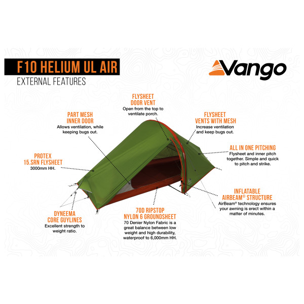Vango - F10 Helium UL Air - Tienda de campaña 1 persona