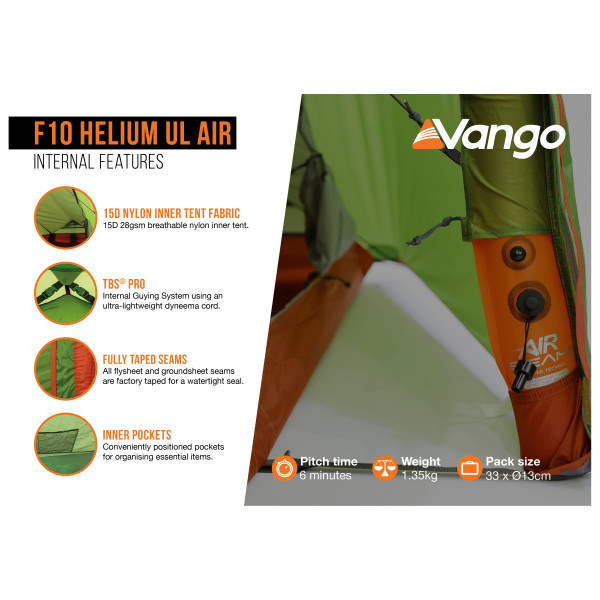 Vango - F10 Helium UL Air - Tienda de campaña 1 persona