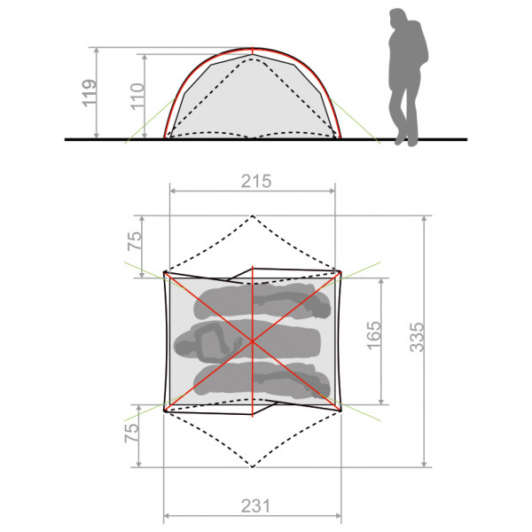 Vaude - Space Seamless 2-3P - 2 henkilön teltta