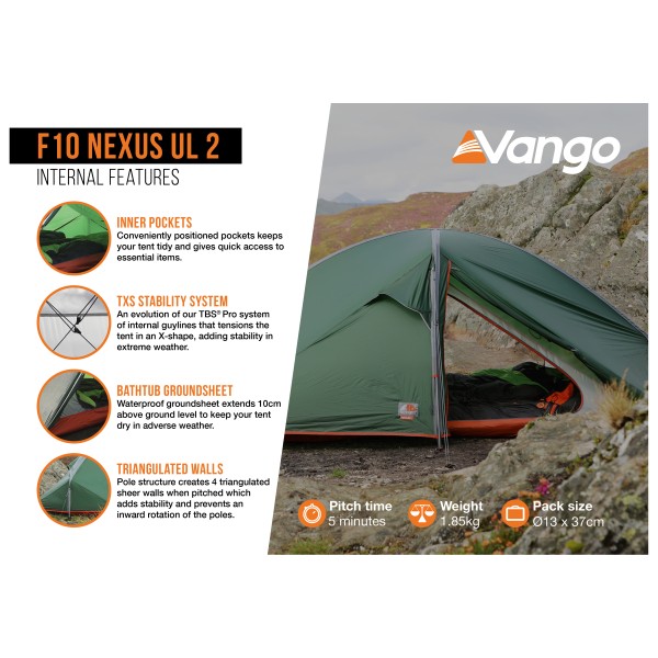 Vango - F10 Nexus UL 2 - 2-personers telt