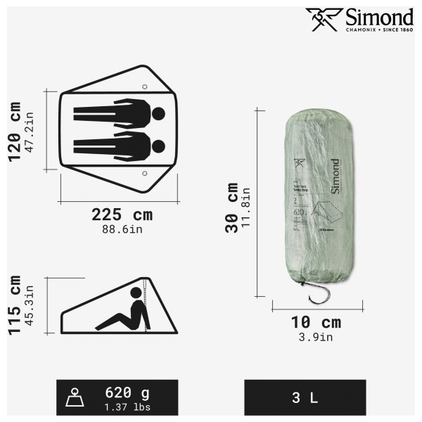 SIMOND - Sprint Ultra Light Dyneema 2 - 2-persoonstent