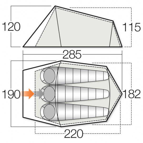 Vango - Helix 300 - 3-mannatält