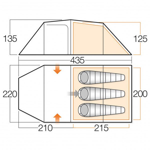 Vango - Omega 350 - 3-personers telt